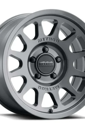 Popular Method MR703 17x9 / -12mm Offset / 71.5mm Bore / 5x5 BP / 4.8in BS - Gloss Titanium Wheel