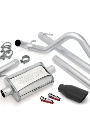 Buy Online Banks Power 07-11 Jeep 3.8L Wrangler Unlimited - 4dr Monster Exh Sys - SS Single Exh w/ Black Tip