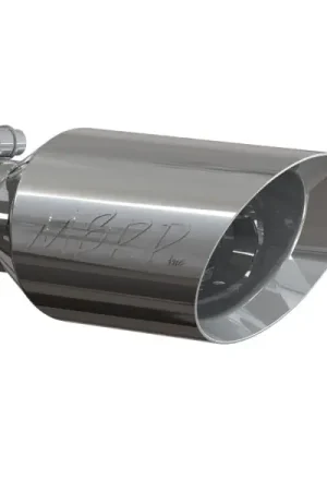 Must Have MBRP Universal Tip 4.5 O.D. Dual Walled Angled Rolled End 2.5 Inlet 12in Length - T304