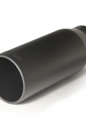 Banks Power Tailpipe Tip Kit - SS Round Straight Cut - Black - 4in Tube - 5in X 12.5in Warranty Included