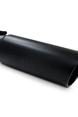 MBRP Universal Tip 6in OD Angled Rolled End 5in Inlet 18in Lgth Black Finish Exhaust Final Sale