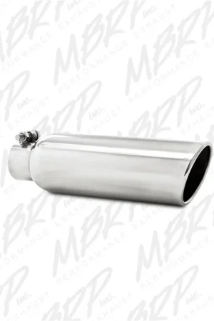 Top Pick MBRP Universal Tip 3.5in OD 2.25in Inlet 12in L Angled Cut Rolled End Clampless No-Weld T304