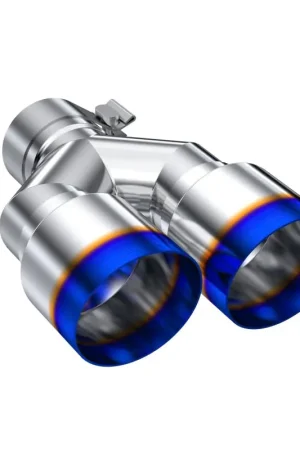 Clearance MBRP Burnt End Tip 2.5 ID, Dual 3.5 OD Out, 9.5 length, Single wall 304 Stainless Steel
