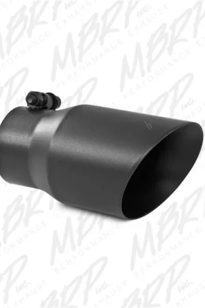 Hot Picks MBRP Tip 3in Round x 4in Inlet OD Dual Walled Angled Black Tip - Fits all 3in Exhausts