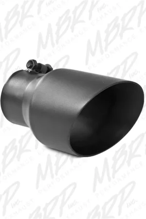 No Minimum Order MBRP Universal Tip 4.5in OD 3in Inlet 8in Length Dual Walled Angled Exhaust Tip - Black