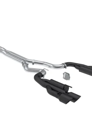 One Day Deal MBRP 2024+ Ford Mustang 5.0L Blk Alum. SS 3in Cat-Back Exhaust w/ Quad Blk Tips (Valve Delete)