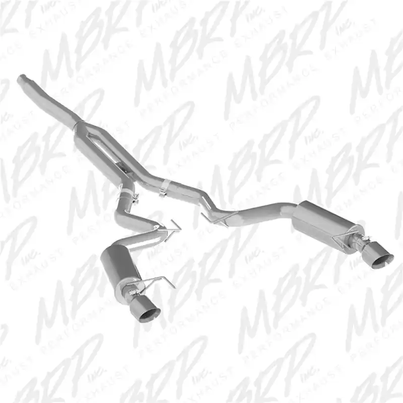 Hassle-Free Returns MBRP 15-18 Ford Mustang EcoBoost 2.3L T409 3in Cat Back Dual Split Rear Exit (Street Version)