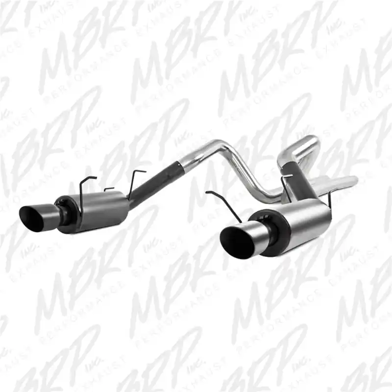 MBRP 11-14 Ford Mustang GT 5.0L 3in Cat Back Dual Split Rear Street Version 4in Tips - Black Price Cut