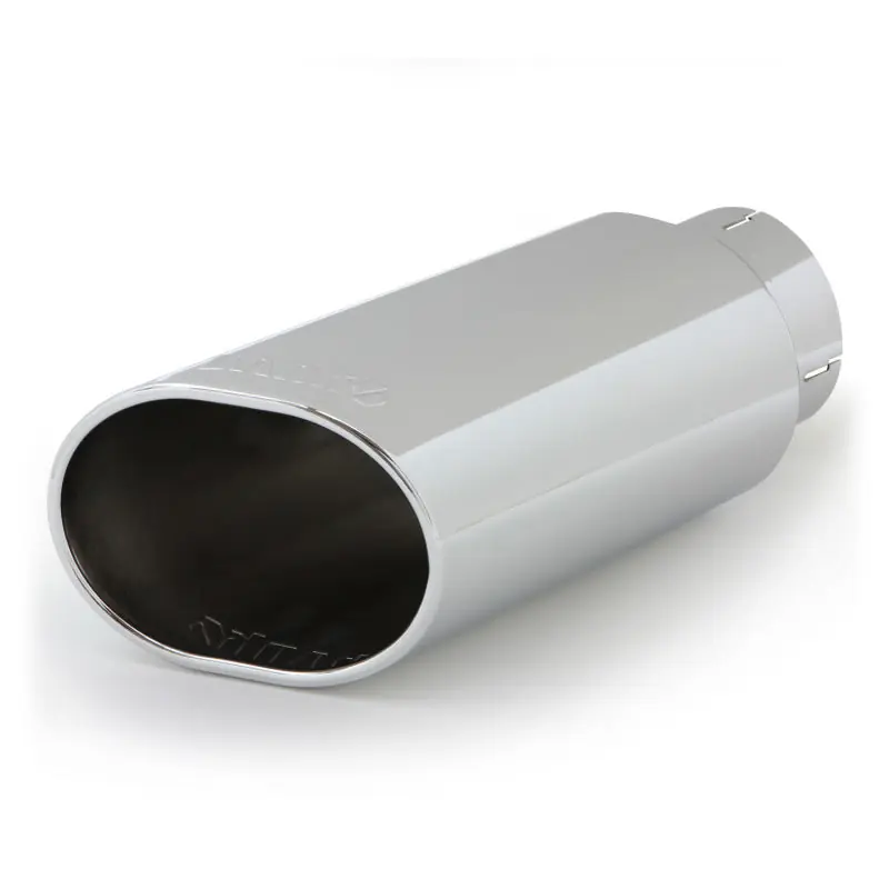 Discount Banks Power Tailpipe Tip Kit - SS Obround Slash Cut - Chrome - 4in Tube - 5in X 6in X 14in