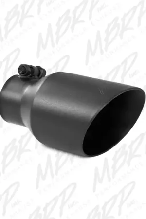 MBRP Universal 4in OD Dual Wall Angled 2.5in Inlet 8in Lgth Exhaust Tip - Black Premium
