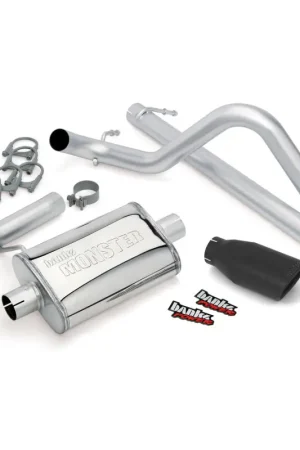 Must Have Banks Power 07-11 Jeep 3.8L Wrangler - 2dr Monster Exhaust System - SS Single Exhaust w/ Black Tip