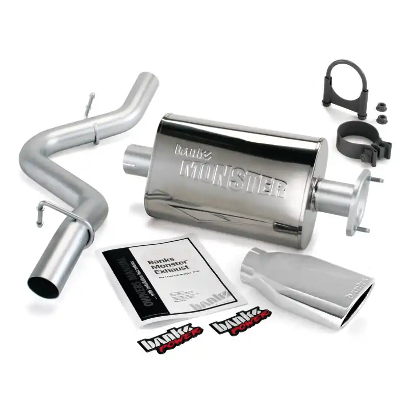 Banks Power 04-06 Jeep 4.0L Wrangler Monster Exhaust System - SS Single Exhaust w/ Chrome Tip Special Discount