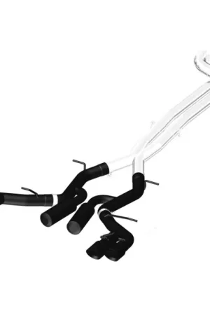 Shop Now MBRP 2016 Chevy Camaro V8 6.2L 6spd 3in Black Race Dual Cat Back w/ 4.5in Quad Dual Wall Tips