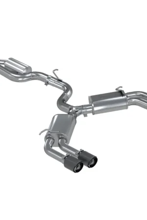 MBRP 15-18 Audi S3 SS 3in Quad Split Rear Exit w/ Carbon Fiber Tips - T304 Fan Favorite