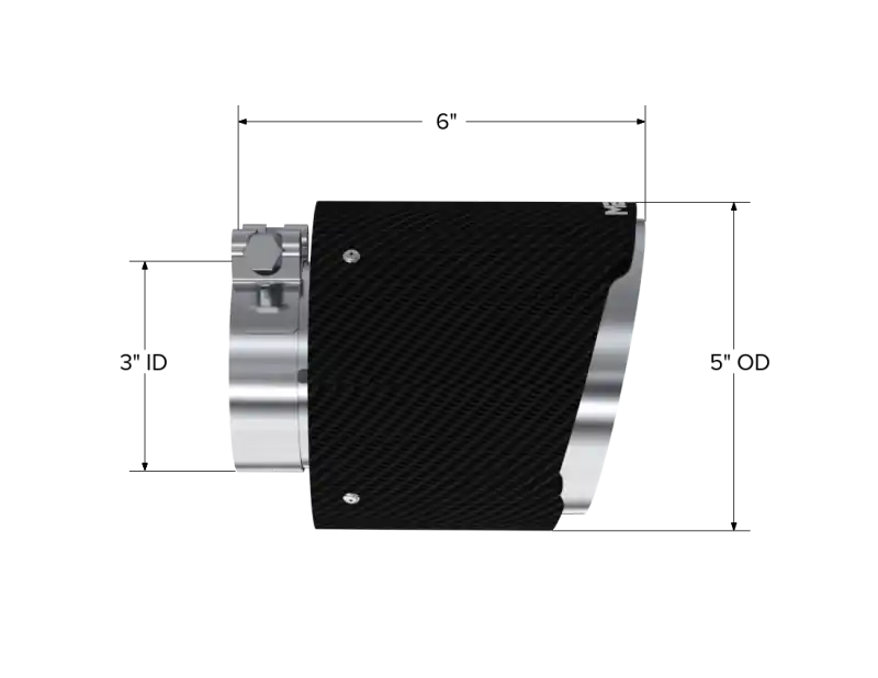 Editor’s Pick MBRP Universal Carbon Fiber Tip, 3in. ID./5in. OD./ 6.13in L. Angle Cut Dual Wall