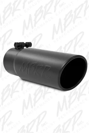 MBRP Universal Tip 3-1/2in O.D. Angled Rolled End - 3in ID Inlet 10in Length - Black Special Offer