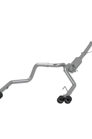 MBRP 19-21 Chevy Silverado 1500 6.2L 2.5in Dual Split Rear Cat Back w/ Quad Carbon Fiber Tips- T304 Buy Direct