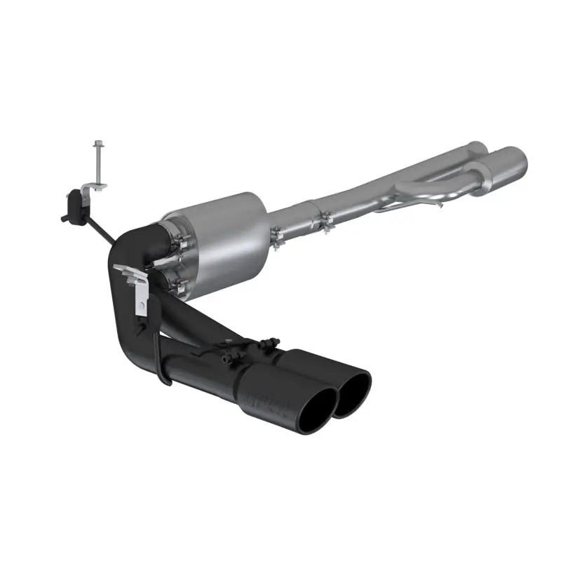Money Back Guarantee MBRP 2019+ Chevrolet Silverado 1500 4.5L/5.3L Pre-Axle Dual Side Exite w/ 4in OD Tip- Black Coated