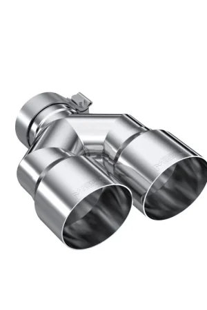 MBRP 3in ID / Dual 4in OD Out Staggered L 9.37in / R 9.87in Single Wall T304 SS Univ Exhaust Tip Free Delivery