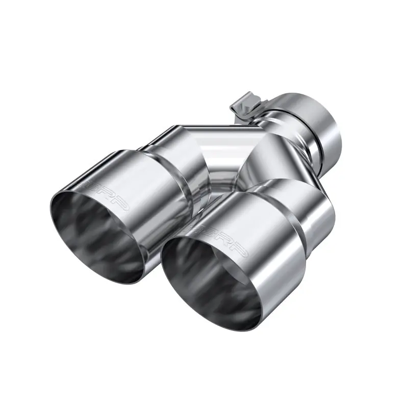 Fast Shipping MBRP 3in ID / Dual 4in OD Out Staggered L 9.87in / R 9.37in Single Wall T304 SS Univ Exhaust Tip