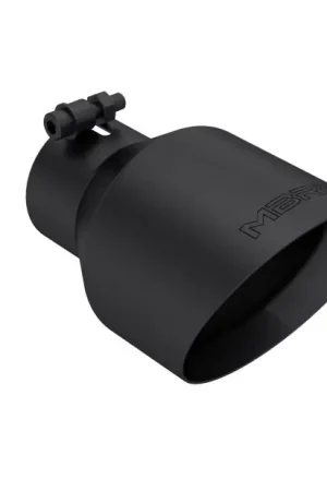 MBRP Universal 3in Hex Tip 5in Inlet 8in Length Dual Wall Exhaust Tip - Black Coated Reduced Price