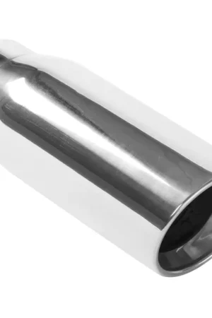 MagnaFlow Tip Stainless Double Wall Round Single Outlet Polished 4.5in DIA 3.5in Inlet 12in Length Sale