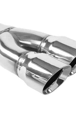 MagnaFlow Tip Stainless Double Wall Round Dual Outlet Polished 3in DIA 2.25in Inlet 9.75in Length Worldwide Shipping
