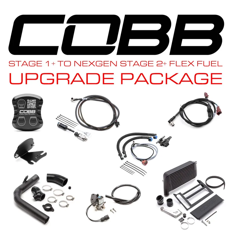 Cobb 18-21 Subaru WRX Stage 1+ to NexGen Stage 2 + CAN Flex Fuel Power Package - Black New Arrival