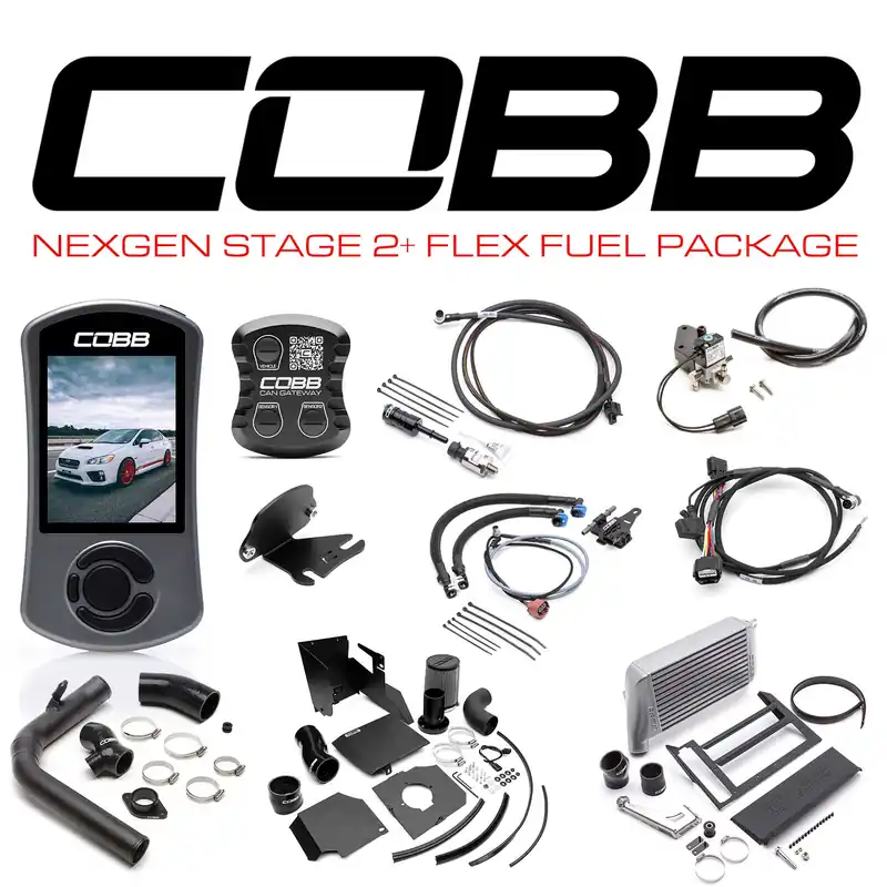 Last Chance Cobb 15-17 Subaru WRX NexGen Stage 2 + CAN Flex Fuel Power Package (SF Intake) - Silver