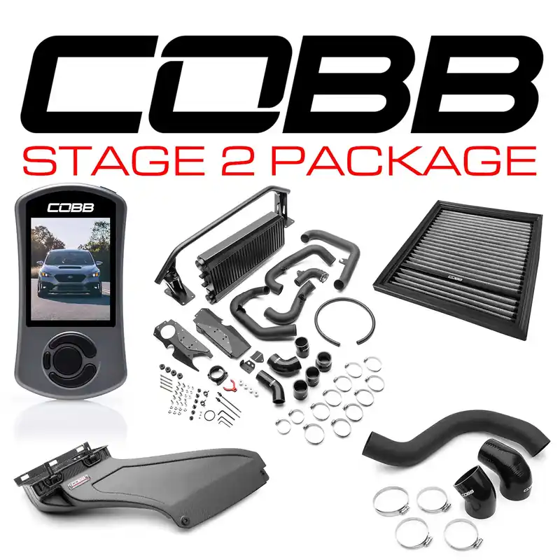 Cobb 22-25 Subaru WRX Stage 2 Power Package w/Black FMIC & Matte CF Scoop Today Only