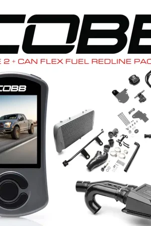Cobb 17-20 Ford F-150 Ecoboost Raptor Stage 2+ CAN Flex Fuel Redline CF Power Package - Silver Shop Now