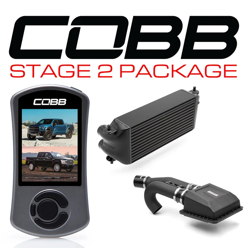 Cobb 17-18 Ford F-150 Raptor Stage 2 Power Package(Factory Location Intercooler) W/TCM - Black Today Only