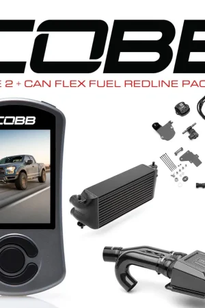 Buy Direct Cobb 17-20 Ford F-150 Ecoboost Raptor Stg2+ w/TCM CAN Flex Fuel Redline CF Pwr Pkg (OE Loc I/C) - BK