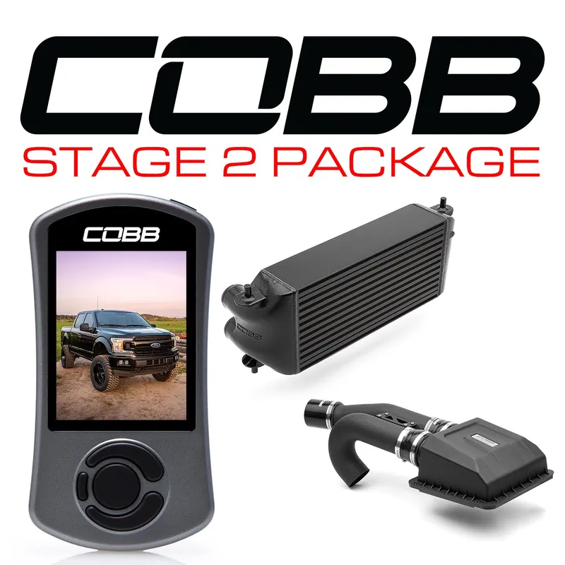 Cobb 2020 Ford F-150 Ecoboost 3.5L Stage 2 Power Package - Black (Factory Location I/C) Reduced Price