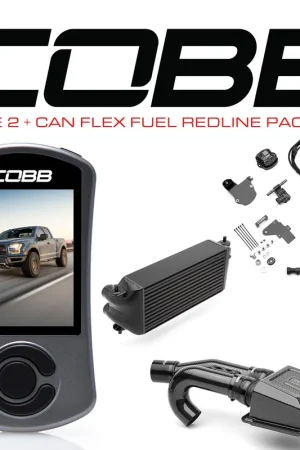 Save Now Cobb 17-20 Ford F-150 Ecoboost Raptor Stg2+ CAN Flex Fuel Redline CF Power Pkg (OE Loc I/C) - Silver