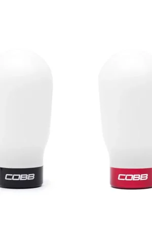 Express Delivery Cobb Mazda 6-Speed Tall Weighted COBB Shift Knob - White (Incl. Both Red + Blk Collars)