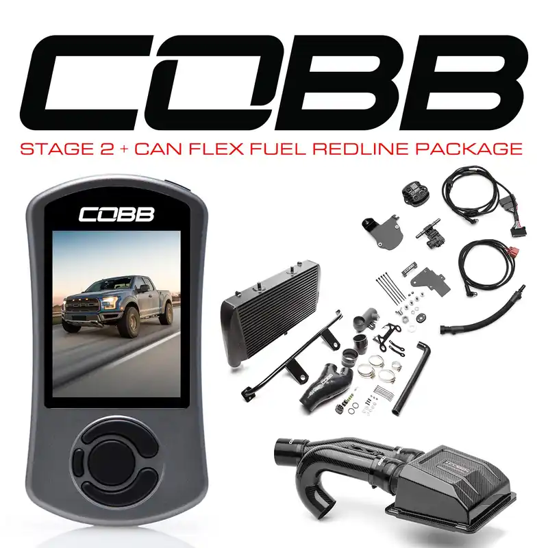 Express Delivery Cobb 17-20 Ford F-150 Ecoboost Raptor Stage 2+ CAN Flex Fuel Redline CF Power Package - Black