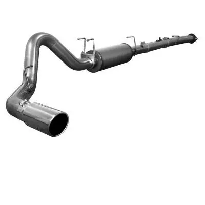 Fresh Stock Ford F350 aFe Large Bore HD Turbo-Back Exhaust System Aluminum with Muffler - 49-13022