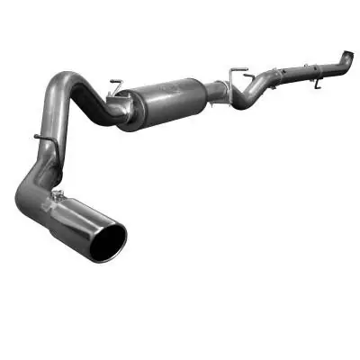 GMC Sierra aFe Large Bore HD Turbo-Back Exhaust System Aluminum with Muffler - 49-14017 In Demand