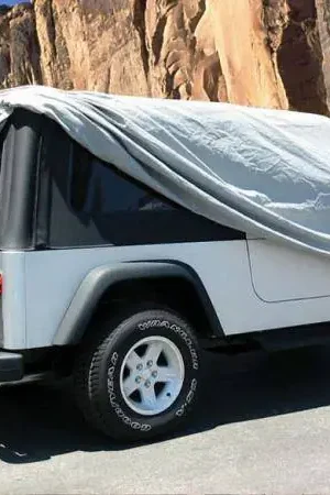 Save Now Jeep Wrangler Rampage Car Cover - 4 Layer - Grey with Lock - Cable & Storage Bag - 1202