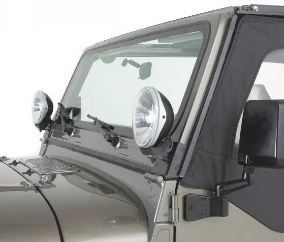 Jeep Wrangler Rampage Windshield Light Brackets - Black - 7608 Special Discount