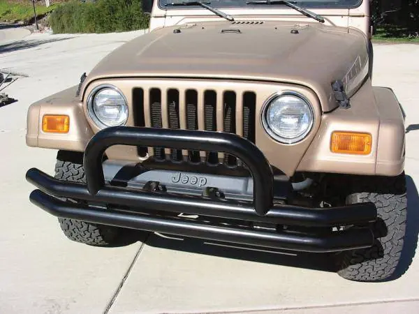 Jeep Wrangler Rampage Double Tube Bumper - Front with Hoop - Black - 8620 Brand New