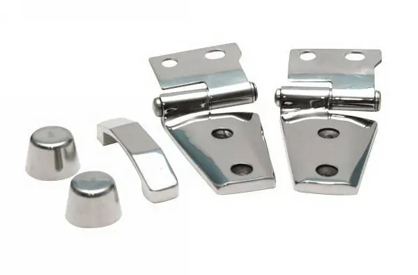 Same Day Shipping Jeep Wrangler Rampage Hood Kit - Stainless - Hinges - Hood Stops - Footman Loop - 87466