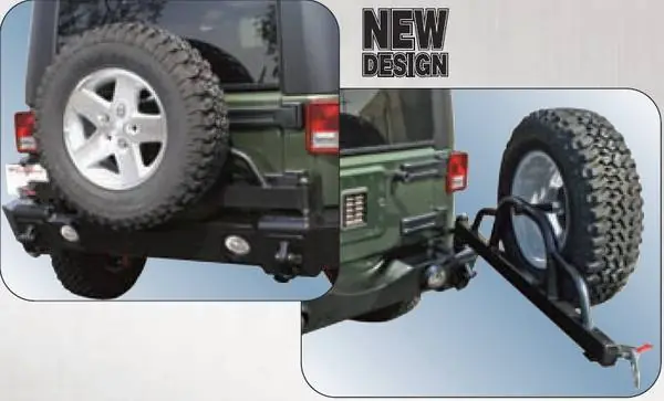 Jeep Wrangler Rampage Recovery Bumper - Rear with Swing Away Tire Mount - Textured finish - 88606 Mega Sale