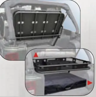 Jeep Wrangler Rampage Rear Sport Rack - Interior Mount - Fold up - 86617 Price Cut