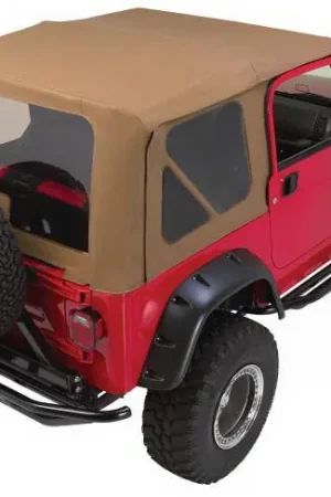 Jeep Wrangler Rampage Complete Top - Frame & Hardware with Tinted Windows with Soft Upper Doors - Spice Denim - 68517 Price Cut