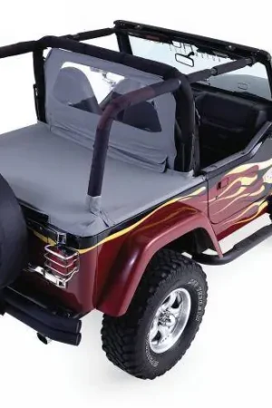 Jeep Wrangler Rampage Tonneau Cover - with Factory Soft Top - Channel Mount - Denim Black - 721015 Direct From Factory