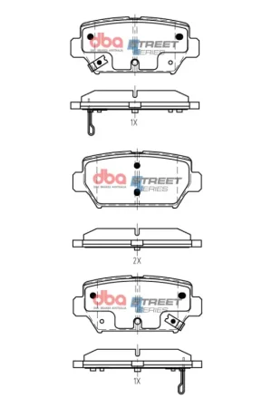 Hassle-Free Returns DBA 18-22 Mitsubishi Eclipse Cross (w/Manual Parking Brake) Street Series Rear Brake Pads