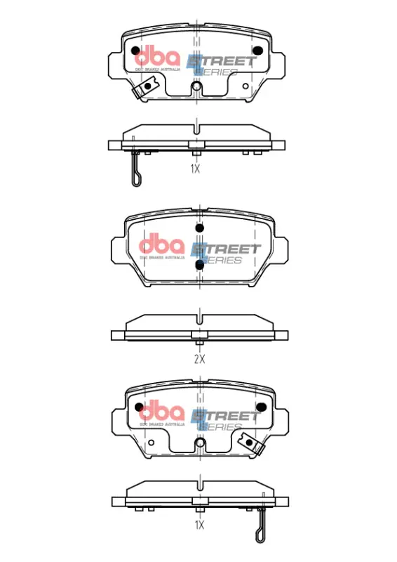 Hassle-Free Returns DBA 18-22 Mitsubishi Eclipse Cross (w/Manual Parking Brake) Street Series Rear Brake Pads