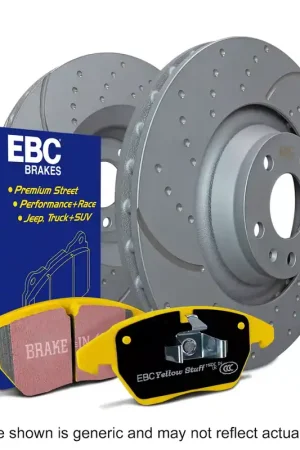 Limited Edition EBC Brakes Stage 5 Yellowstuff Brake Rotor and Pad Kit; Rear